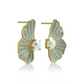 Pearl Wing Petal Enamel Stud Earrings