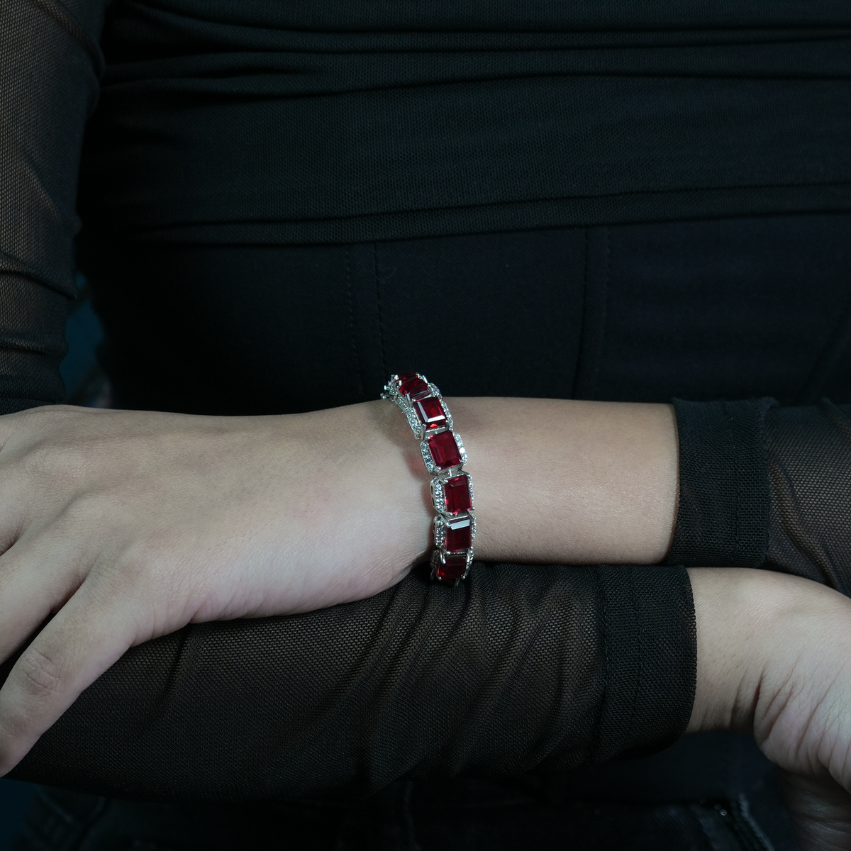 Red Square Stone Bracelet