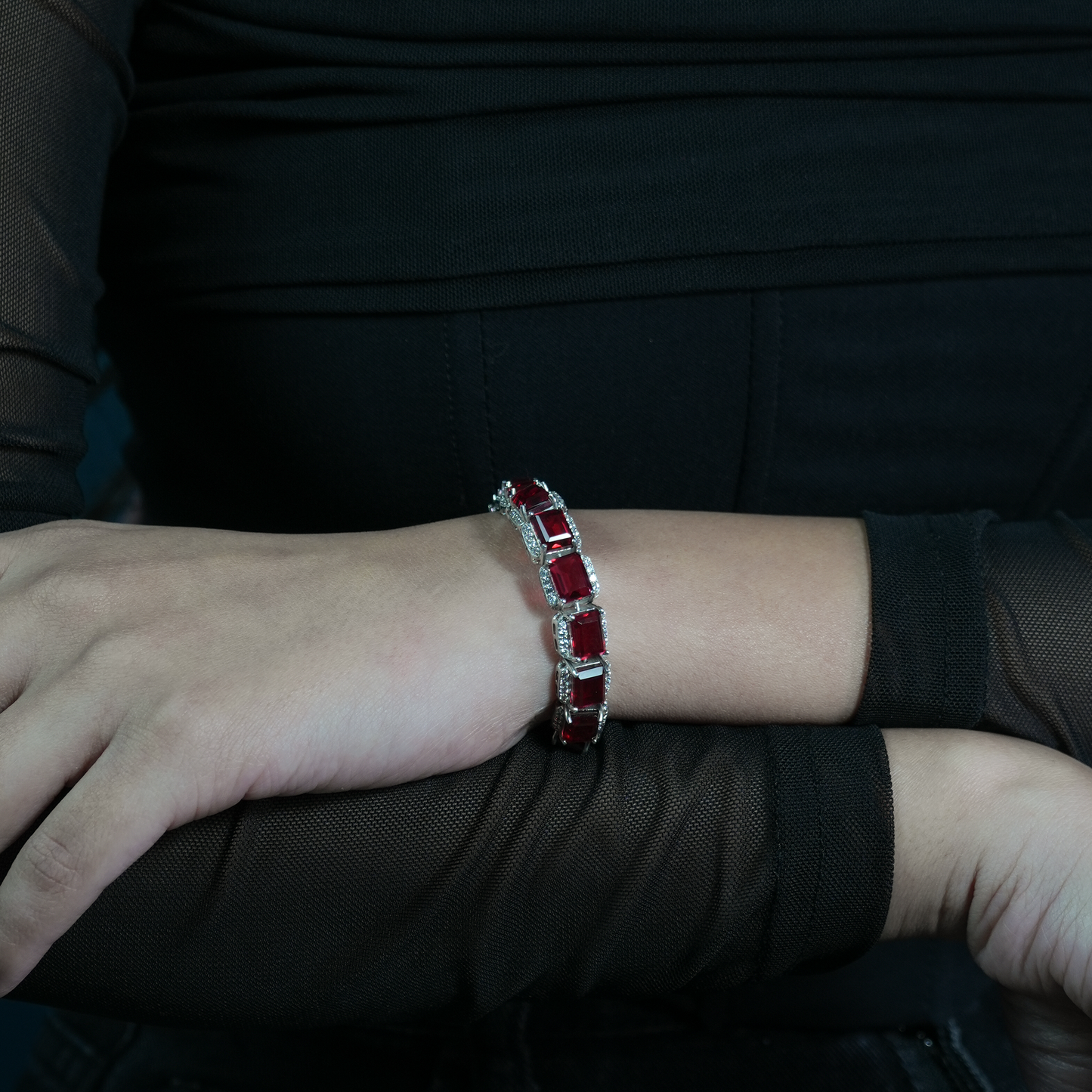 Red Square Stone Bracelet