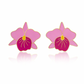 Pink Orchid Bloom Statement Stud Earrings