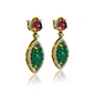 Carved Green Drop Earrings