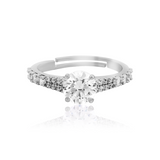 925 Silver Solitaire Adjustable Ring