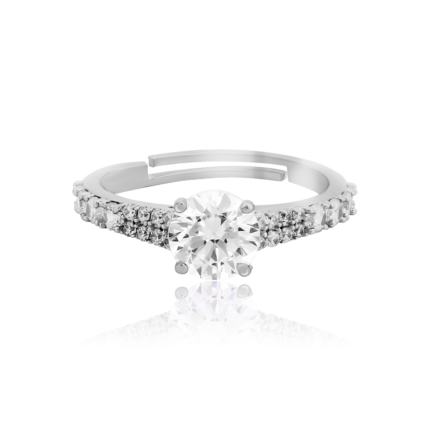 Eternal Solitaire - Silver Ring