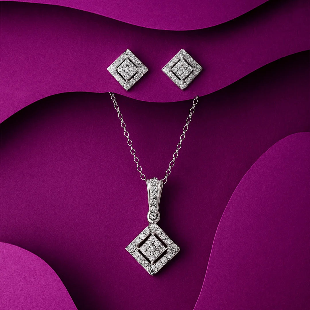 Lustre Shine Silver Pendant Set