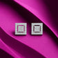 Aurora Square Studs Silver