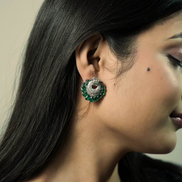 Geode Enamel Fan-shaped Earrings