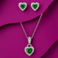 Emerald Heart - 92.5 Silver Pendant Set