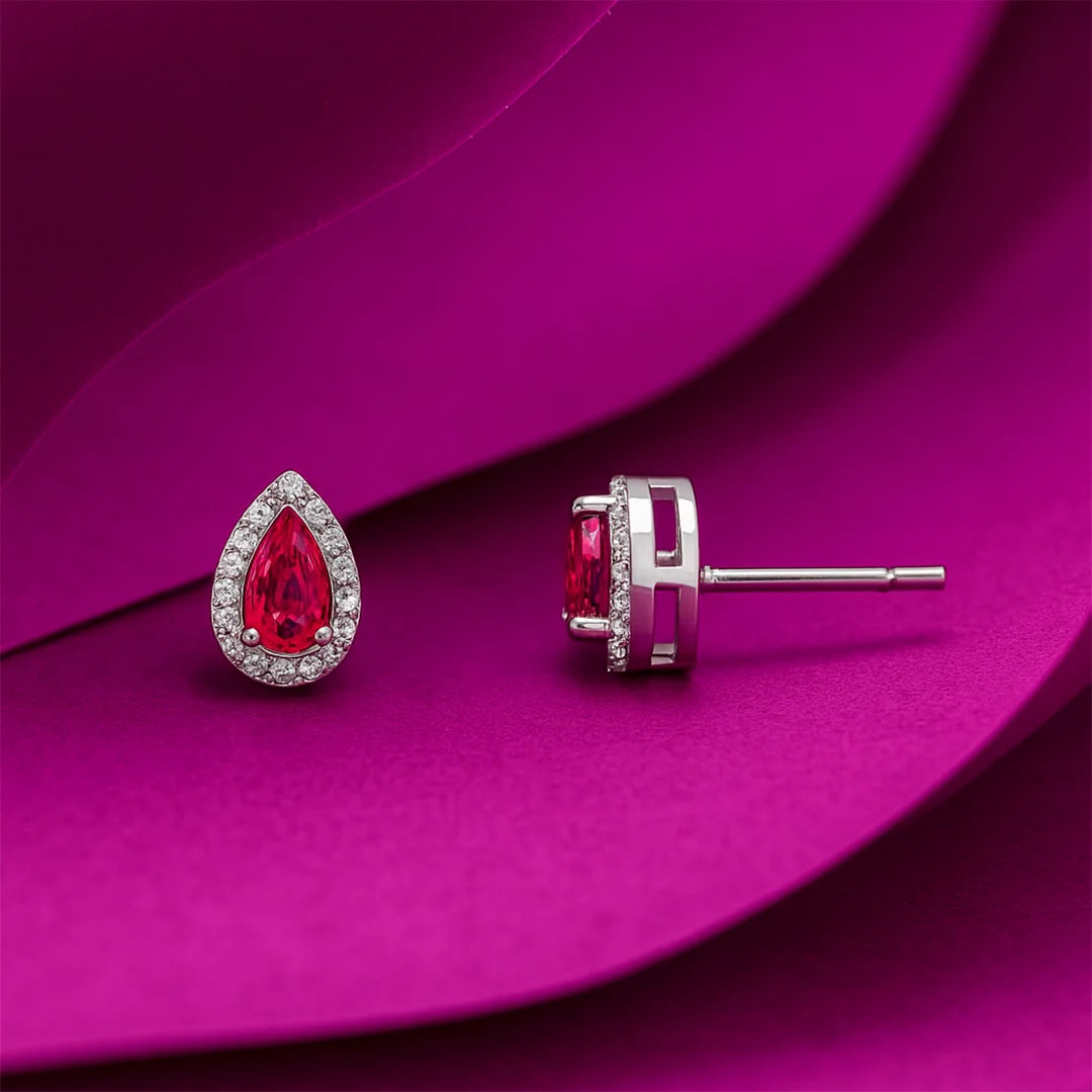 Rouge Teardrop Earrings Silver