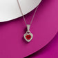 Ruby Heart-Shaped Necklace Silver