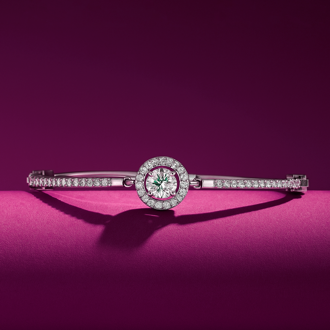 Silver Luminous Circle Adjustable Bracelet