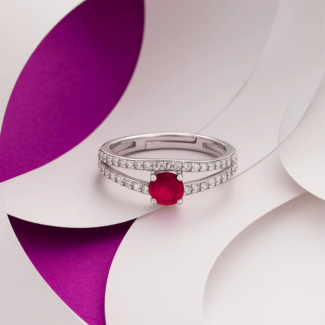 Emera Ruby Ring Silver
