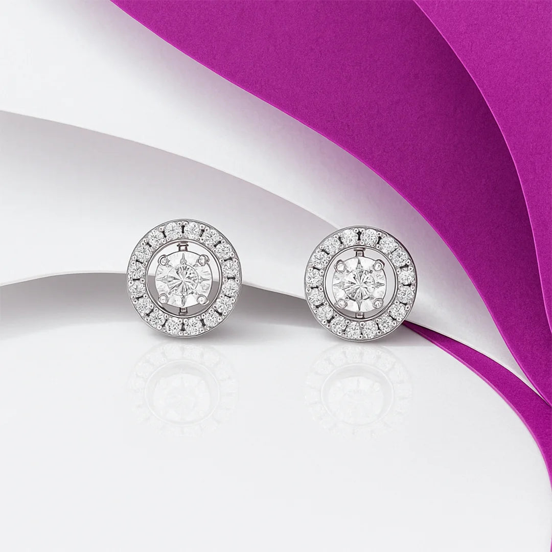 Celeste Round Studs Silver