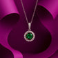 Emerald Circle Silver Pendant