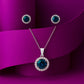 Sapphire Round - 92.5 Silver Pendant Set