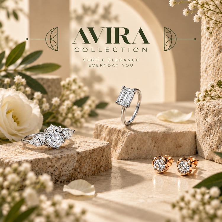 Avira collection by Silphony: modern diamond-style 925 sterling silver jewellery