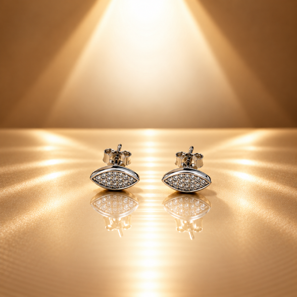 925 Silver Marquise Stud Earrings for Women