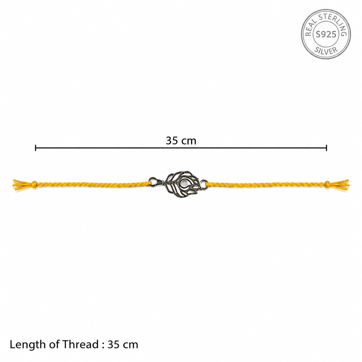 Handmade Mor Pankh 925 Silver Rakhi
