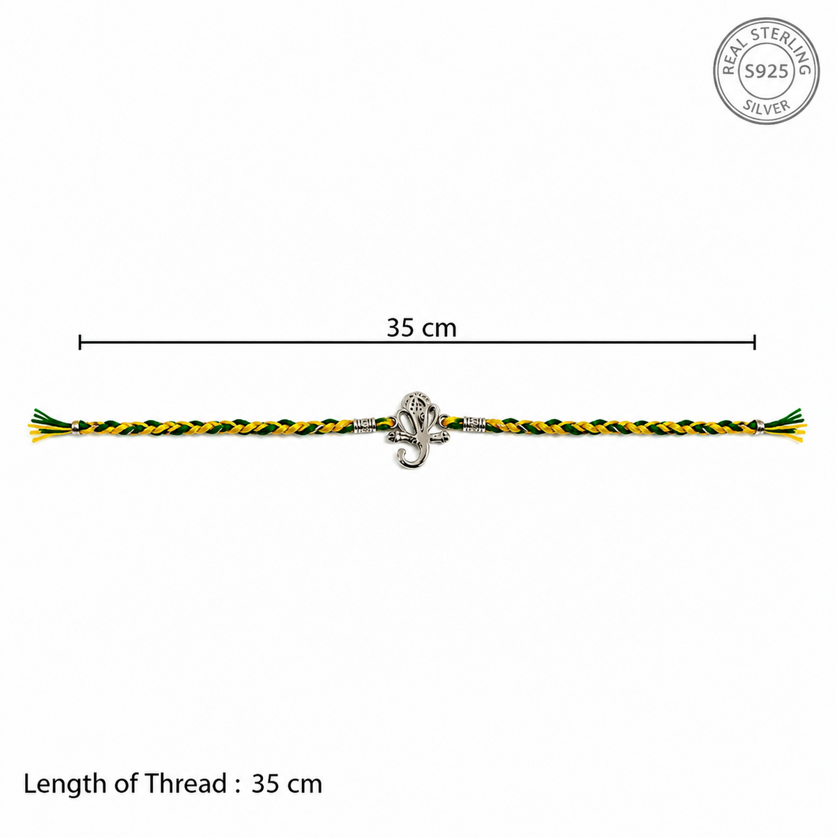Handmade Lord Ganesha 925 Silver Rakhi