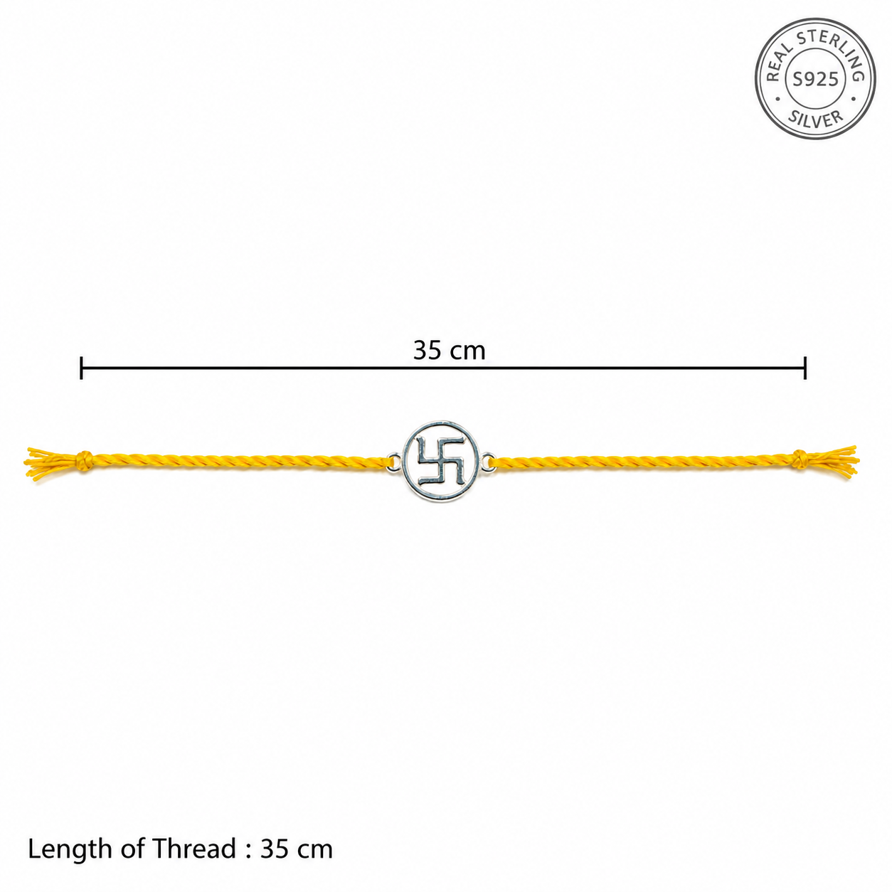 Handmade Swastik 925 Silver Hallmarked Rakhi