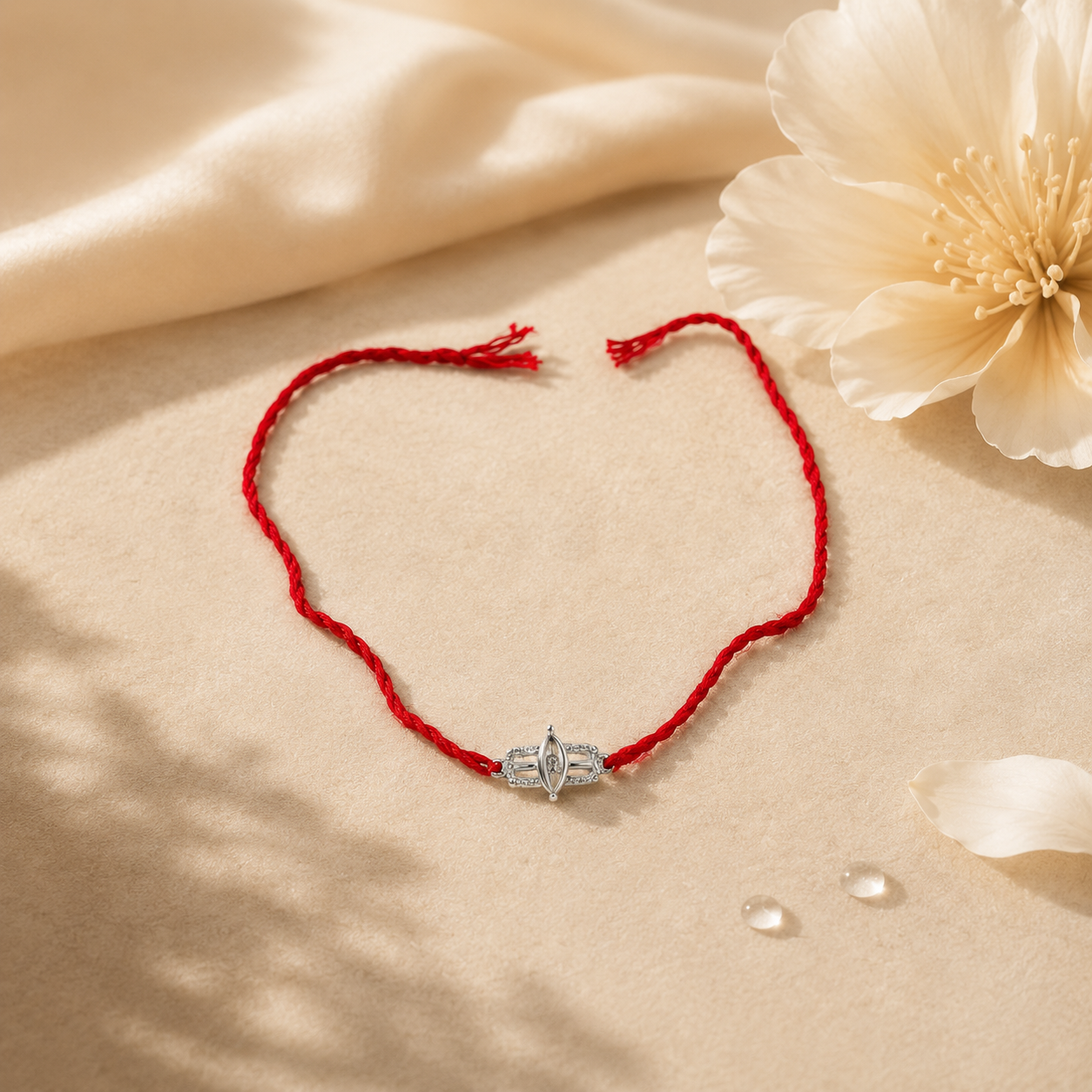 Shivtilak Silver Rakhi for Brother | 925 Hallmarked Handmade Red Thread Raksha Bandhan Gift