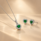 Emerald Heart - 92.5 Silver Pendant Set