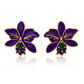 Royal Purple Orchid Statement Stud Earrings