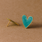 Mint Heart Enamel Earrings