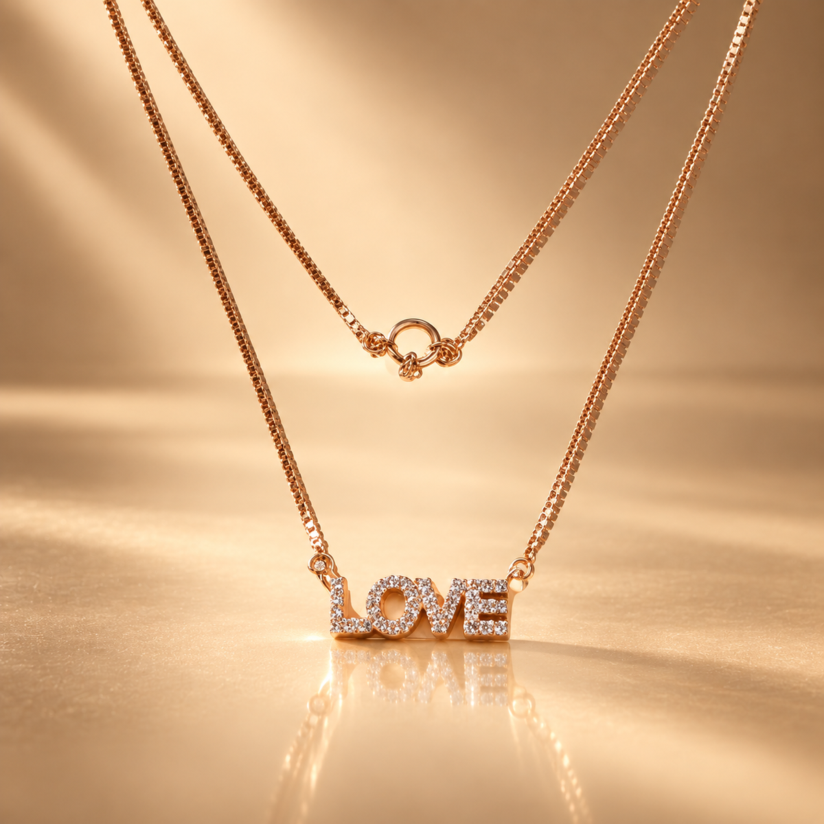 925 Silver Moissanite LOVE Letter Pendant Chain