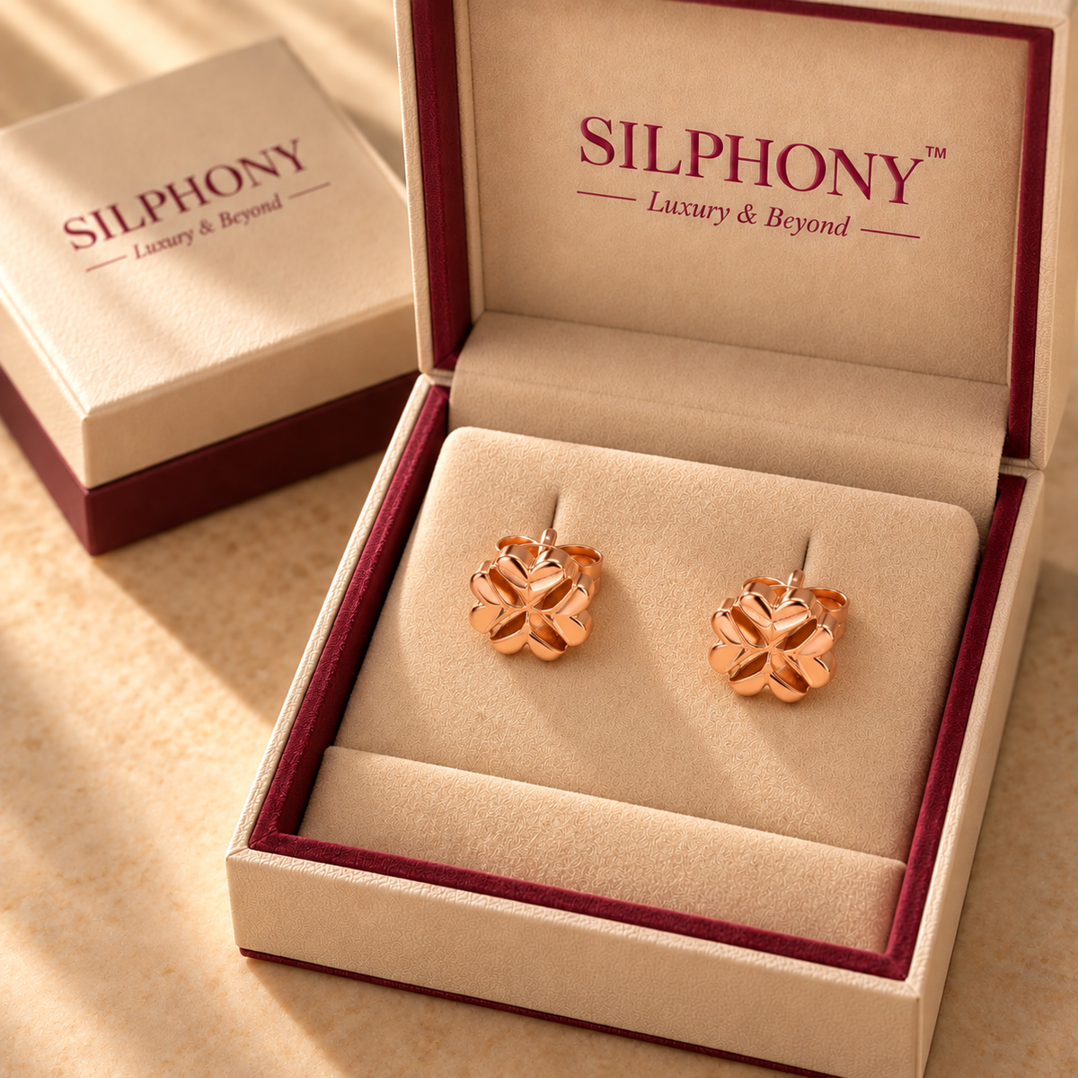 925 Silver Four Leaf Clover Moissanite Stud Earrings