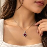 925 Silver Red Heart Moissanite Pendant