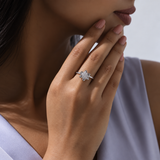 925 Silver Moissanite Flower Ring For Women