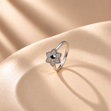 925 Silver Moissanite Flower Ring for Women