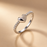 925 Silver Moissanite Heart Ring For Women