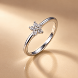 925 Silver Moissanite Floral Cluster Ring