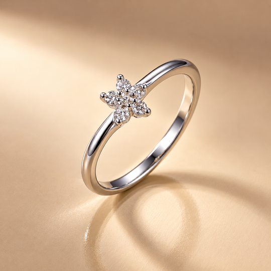 Flower Cluster Silver Minimalist Silver Ring for Women