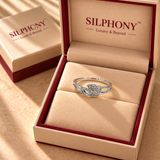 925 Silver Moissanite Leaf Cluster Ring