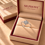 925 Silver Moissanite Flower Ring For Women