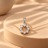 925 Sterling Silver Moissanite Floral Pendant for Women