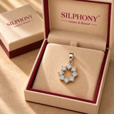 925 Sterling Silver Moissanite Floral Pendant for Women