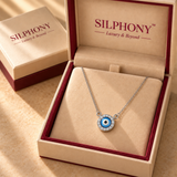 925 Silver Moissanite Round Evil Eye Chain Pendant