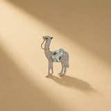 1.34 Ct Natural Diamonds with 925 Silver Camel Pendant