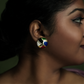 One-of-One 92.5 Silver Multicolor Enamel Dome Stud Earrings