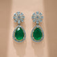 One-of-One 92.5 Silver Pear Emerald Drop Necklace Set