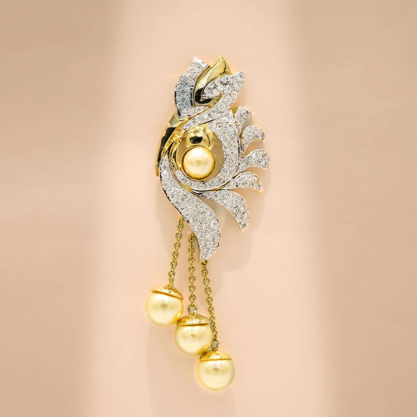 One-of-One 92.5 Silver Pearl Cascade Statement Brooch
