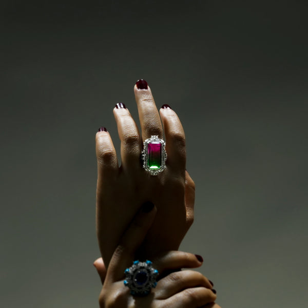One-of-One Bi-Color Stone Ring