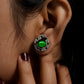One-of-One Emerald Swirl Stud Earrings in 92.5 Silver