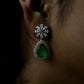 One-of-One 92.5 Silver Pear Emerald Drop Necklace Set