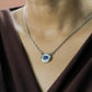 One-of-One 92.5 Silver Round Simulant Sapphire Pendant