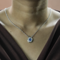 One-of One 92.5 Silver Teardrop Blue Simulant Sapphire Pendant Necklace