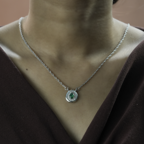 One-of One 92.5 Silver Blue Sapphire Pendant Necklace